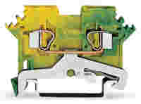 2-conductor ground terminal block; 2.5 mm²; lateral marker slots; for DIN-rail 35 x 15 and 35 x 7.5; CAGE CLAMP®; 2,50 mm²; green-yellow