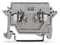 2-conductor carrier terminal block; for DIN-rail 35 x 15 and 35 x 7.5; 2.5 mm²; CAGE CLAMP®; 2,50 mm²; gray