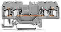 4-conductor through terminal block; 2.5 mm²; center marking; for DIN-rail 35 x 15 and 35 x 7.5; CAGE CLAMP®; 2,50 mm²; gray