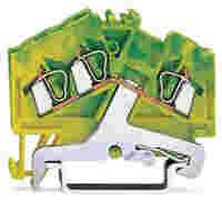 3-conductor ground terminal block; 2.5 mm²; center marking; for DIN-rail 35 x 15 and 35 x 7.5; CAGE CLAMP®; 2,50 mm²; green-yellow