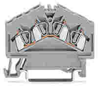 4-conductor through terminal block; 2.5 mm²; center marking; for DIN-rail 35 x 15 and 35 x 7.5; CAGE CLAMP®; 2,50 mm²; gray