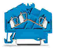3-conductor through terminal block; 2.5 mm²; suitable for Ex i applications; center marking; for DIN-rail 35 x 15 and 35 x 7.5; CAGE CLAMP®; 2,50 mm²; blue