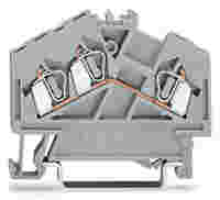 3-conductor through terminal block; 2.5 mm²; center marking; for DIN-rail 35 x 15 and 35 x 7.5; CAGE CLAMP®; 2,50 mm²; orange