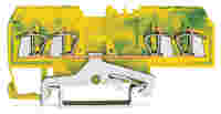 4-conductor ground terminal block; 2.5 mm²; center marking; for DIN-rail 35 x 15 and 35 x 7.5; CAGE CLAMP®; 2,50 mm²; green-yellow