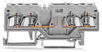 4-conductor carrier terminal block; for DIN-rail 35 x 15 and 35 x 7.5; 2.5 mm²; CAGE CLAMP®; 2,50 mm²; gray