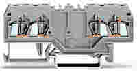 Double potential terminal block; 2.5 mm²; with double, center marker slot; for DIN-rail 35 x 15 and 35 x 7.5; CAGE CLAMP®; 2,50 mm²; gray