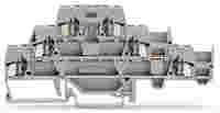WAGO Triple-deck terminal block; with additional jumper position on lower level; for DIN-rail 35 x 15 and 35 x 7.5; 2.5 mm²; CAGE CLAMP®; 2,50 mm²; gray/gray/gray