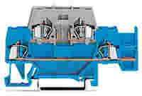 WAGO Double-deck terminal block; with additional jumper position on lower level; for DIN-rail 35 x 15 and 35 x 7.5; 2.5 mm²; CAGE CLAMP®; 2,50 mm²; gray/gray