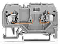WAGO 2-conductor carrier terminal block; for DIN-rail 35 x 15 and 35 x 7.5; 2.5 mm²; CAGE CLAMP®; 2,50 mm²; gray