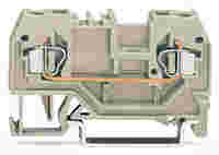 WAGO 2-conductor through terminal block; 2.5 mm²; suitable for Ex e II applications; center marking; for DIN-rail 35 x 15 and 35 x 7.5; CAGE CLAMP®; 2,50 mm²; light gray
