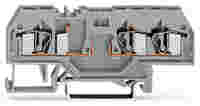 WAGO 3-conductor carrier terminal block; for DIN-rail 35 x 15 and 35 x 7.5; 4 mm²; CAGE CLAMP®; 4,00 mm²; gray