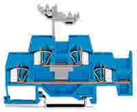 Double-deck terminal block; Through/through terminal block; with additional jumper position on lower level; suitable for Ex i applications; for DIN-rail 35 x 15 and 35 x 7.5; 4 mm²; 4,00 mm²; blue
