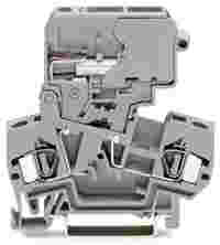 Disconnect terminal block; with fuse disconnect; rail mount; 2-conductor; 6 mm wide; orange