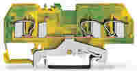 3-conductor ground terminal block; 4 mm²; center marking; for DIN-rail 35 x 15 and 35 x 7.5; CAGE CLAMP®; 4,00 mm²; green-yellow