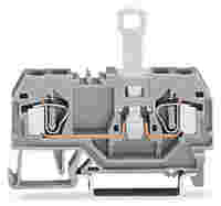 Disconnect terminal block; with center marking; rail mount; 2-conductor; 6 mm wide; gray
