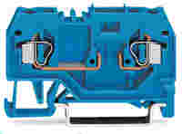 2-conductor carrier terminal block; for DIN-rail 35 x 15 and 35 x 7.5; 4 mm²; CAGE CLAMP®; 4,00 mm²; blue
