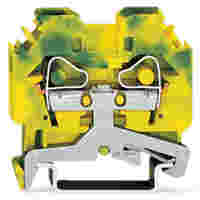 2-conductor ground terminal block; 6 mm²; lateral marker slots; for DIN-rail 35 x 15 and 35 x 7.5; CAGE CLAMP®; 6,00 mm²; green-yellow