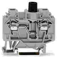 2-conductor fuse terminal block; without blown fuse indication; for DIN-rail 35 x 15 and 35 x 7.5; 6 mm²; CAGE CLAMP®; gray