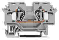 2-conductor through terminal block; 6 mm²; lateral marker slots; for DIN-rail 35 x 15 and 35 x 7.5; CAGE CLAMP®; 6,00 mm²; gray