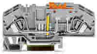WAGO Ground conductor disconnect terminal block; with test option; with orange disconnect link; 230 V; 6 mm²; CAGE CLAMP®; 6,00 mm²; gray