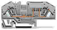 2-conductor fuse terminal block; for automotive blade-style fuses; with test option; without blown fuse indication; 6 mm²; CAGE CLAMP®; gray