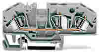 3-conductor through terminal block; 6 mm²; with test option; same profile as 3-conductor disconnect terminal block; center marking; for DIN-rail 35 x 15 and 35 x 7.5; CAGE CLAMP®; 6,00 mm²; gray