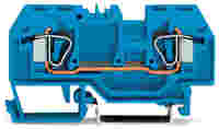 WAGO 2-conductor through terminal block; 6 mm²; suitable for Ex i applications; center marking; for DIN-rail 35 x 15 and 35 x 7.5; CAGE CLAMP®; 6,00 mm²; blue
