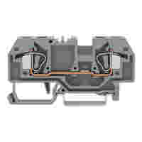 WAGO 2-conductor through terminal block; 6 mm²; suitable for Ex e II applications; center marking; for DIN-rail 35 x 15 and 35 x 7.5; CAGE CLAMP®; 6,00 mm²; light gray