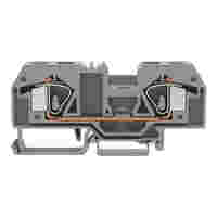 WAGO 2-conductor through terminal block; 16 mm²; center marking; for DIN-rail 35 x 15 and 35 x 7.5; CAGE CLAMP®; 16,00 mm²; gray