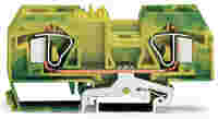 WAGO 2-conductor ground terminal block; 16 mm²; center marking; for DIN-rail 35 x 15 and 35 x 7.5; CAGE CLAMP®; 16,00 mm²; green-yellow