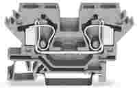 2-conductor through terminal block; 10 mm²; lateral marker slots; for DIN-rail 35 x 15 and 35 x 7.5; CAGE CLAMP®; 10,00 mm²; blue