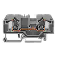 2-conductor through terminal block; 10 mm²; center marking; for DIN-rail 35 x 15 and 35 x 7.5; CAGE CLAMP®; 10,00 mm²; gray