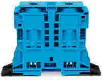 POWER CAGE CLAMP feedthrough terminal block; with fixing flanges; 2-conductor; 350 kcMil; 32 mm wide; blue
