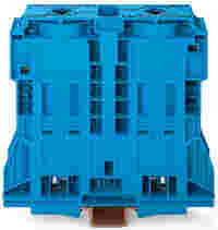 POWER CAGE CLAMP feedthrough terminal block; DIN 35 x 15 rail mount; 2-conductor; 350 kcMil; 32 mm wide; blue