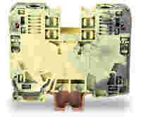 POWER CAGE CLAMP feedthrough terminal block; DIN 35 x 15 rail mount; 2-conductor; 2 AWG; 16 mm wide; dark gray-yellow