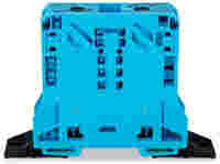 POWER CAGE CLAMP feedthrough terminal block; with fixing flanges; 2-conductor; 2/0 AWG stranded, 1/0 AWG solid; 20 mm wide; blue