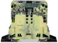 POWER CAGE CLAMP feedthrough terminal block; with fixing flanges; 2-conductor; 2/0 AWG stranded, 1/0 AWG solid; 20 mm wide; dark gray-yellow
