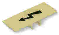 Protective warning marker; with high-voltage symbol, black; yellow