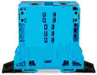 POWER CAGE CLAMP feedthrough terminal block; with fixing flanges; 2-conductor; 4/0 AWG; 25 mm wide; blue