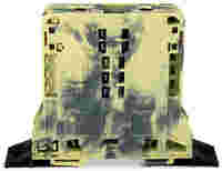 POWER CAGE CLAMP feedthrough terminal block; with fixing flanges; 2-conductor; 4/0 AWG; 25 mm wide; dark gray-yellow