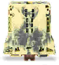 POWER CAGE CLAMP feedthrough terminal block; DIN 35 x 15 rail mount; 2-conductor; 4/0 AWG; 25 mm wide; dark gray-yellow