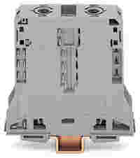 POWER CAGE CLAMP feedthrough terminal block; DIN 35 x 15 rail mount; 2-conductor; 4/0 AWG; 25 mm wide; gray