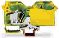POWER CAGE CLAMP ground terminal block; DIN 35 x 15 rail mount; 2-conductor; 2 AWG; 16 mm wide; green-yellow