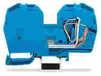 POWER CAGE CLAMP feedthrough terminal block; with integrated end plate; DIN 35 x 15 rail mount; 2-conductor; 2 AWG; 16 mm wide; blue