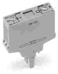 WAGO Optocoupler module; Nominal input voltage: 24 VDC; Output voltage range: 15 … 30 VDC; Limiting continuous current: 5 A; 3-wire connection/low-side switching; Red status indicator; Module width: 15 mm; gray