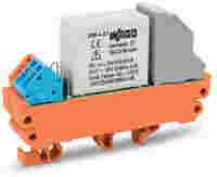 WAGO Relay module with driven contacts; Nominal input voltage: 24 VDC; 2 changeover contacts; Limiting continuous current: 5 A; Module width: 19 mm; 2,50 mm²