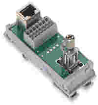 Interface module; RJ-45; with power jumper contacts; PCB terminal blocks; Cat. 5; in mounting carrier; with shield connection; with shield clamping saddle; 1,50 mm²