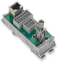 Interface module; RJ-45; with power jumper contacts; PCB terminal blocks, double-row; Cat. 5; in mounting carrier; with shield connection; with shield clamping saddle; 1,50 mm²