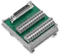 Interface module; with solder pin; Female connector; 15-pole; for mating connectors with IDC; Vertical mounting; PCB terminal blocks, double-row; in mounting carrier; 2,50 mm²