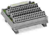 Interface module; with solder pin; Female connector; 50-pole; for mating connectors with IDC; Vertical mounting; PCB terminal blocks, double-row; in mounting carrier; 2,50 mm²